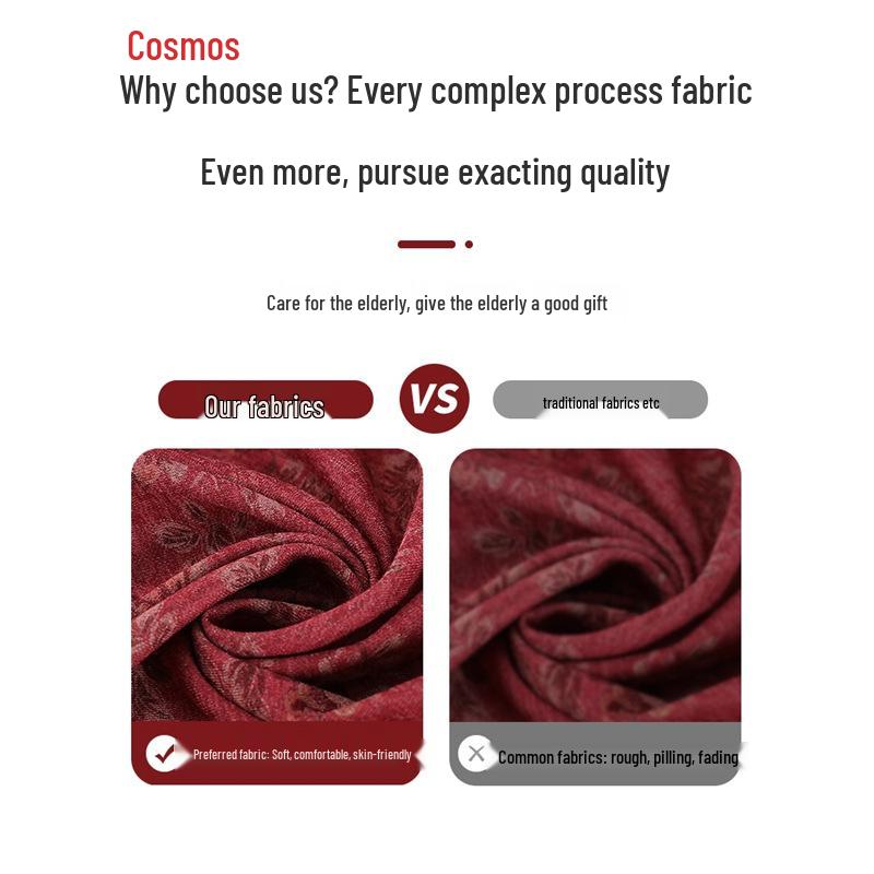 Grandma's Stand-Up Collar Long Sleeve Blouse - Spring & Fall Style for Middle-Aged Women