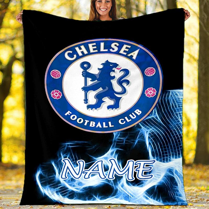 Customizable Football Throw Blanket – Personalized Name, All-Season Cozy Snug Blanket, Machine Washable, Personalized Blanket