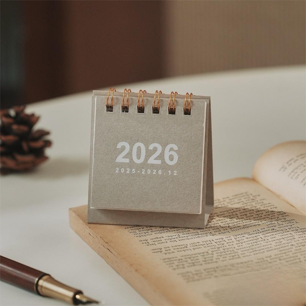 

Украшение рабочего стола 2026 Настольный календарь Портативный ежедневник Мини-календарь Офисные школьные принадлежности серый