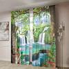 2 Pieces, Natural Scenery Waterfall Landscape Curtains - Pole Pockets Easy To Hang - Living Room, Bedroom, Home Decoration