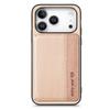 For iPhone 17 Pro Case RFID Blocking Carbon Fiber Leather Phone Back Cover with Card Holder