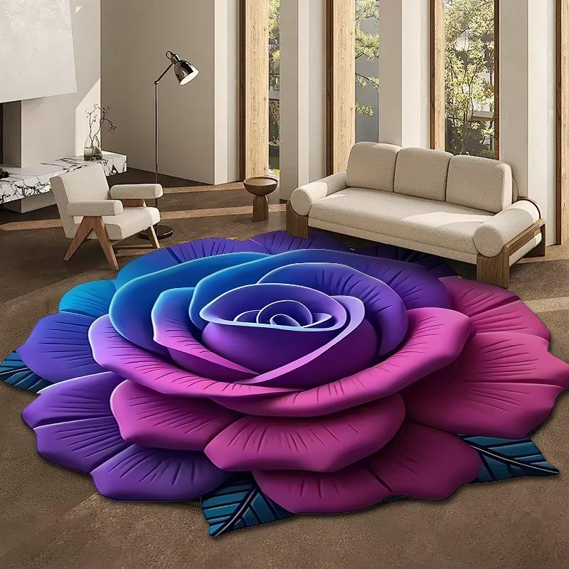 3D Floral Diatom Mud Carpet, Water-absorbing and Anti-slip Floor MATS for Home Bathrooms, Kitchens and Toilets, Sofa Carpet