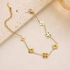 Classic Retro Four-Leaf Clover Titanium Steel Bracelet Female Light Luxury Ins Hundred With 18k Flower Hand Jewelry