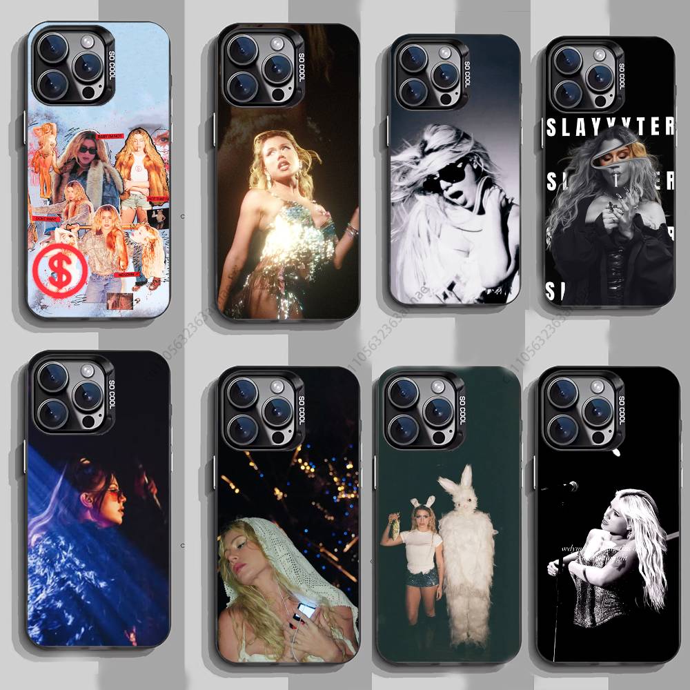 Singer Slayyyter Phone Case For iPhone 17,16,15,14,13,12,11,Pro,Max,Plus,Mini,X,XS,XR,8,S,SE Soft Black Case