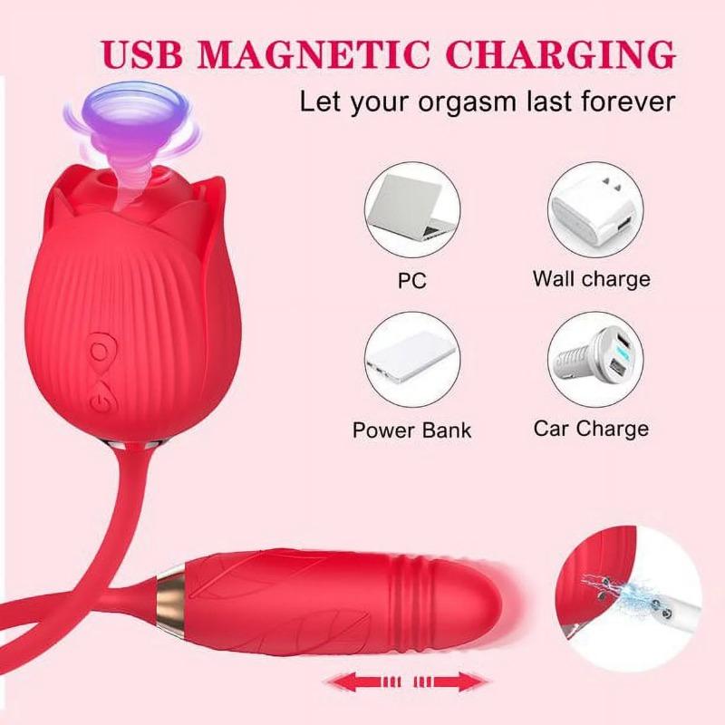 Rose Toy for Woman - 2 In 1 Vibrator and Adult Sex Toys with Vibrating Egg, G Spot Toy Accessories for Adults Couples -MMQ