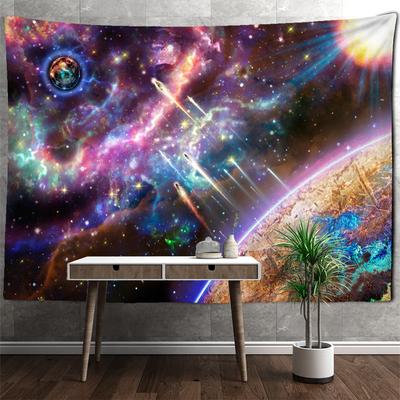 Starry Sky Planet Wandteppich Hängen Psychedelic Hippie Mysterious Universum Tapiz Hintergrund Tuch Wohnkultur