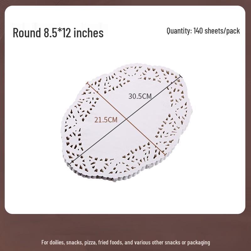 Junsenseventeen SW Flower Pattern Disposable Oil-Absorbing Food Mats Oval 8.5x12 inch (21.5x30.5 cm), 140 Sheets