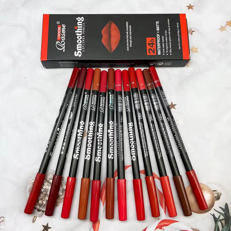 12 Colors Lip Liner Pencil Set Waterproof Matte Velvet Lip Pencils Professional Makeup Kit Long Lasting