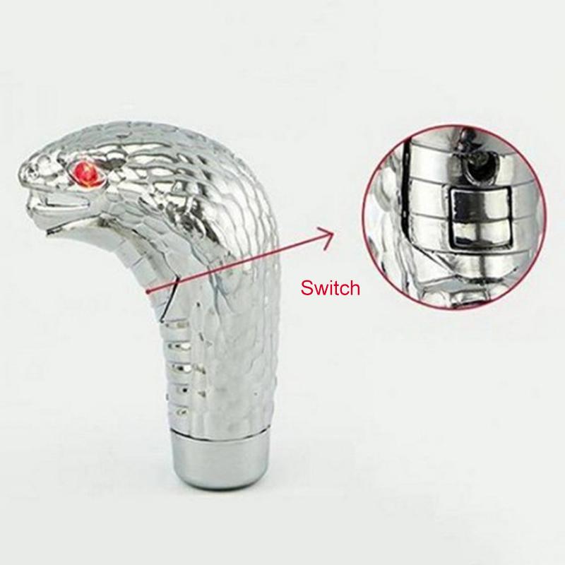 Fashion Car Gearbox Handle With Led Light Gear Levers Knob Cobras Snake Shape Handle For Car Modification Accessory