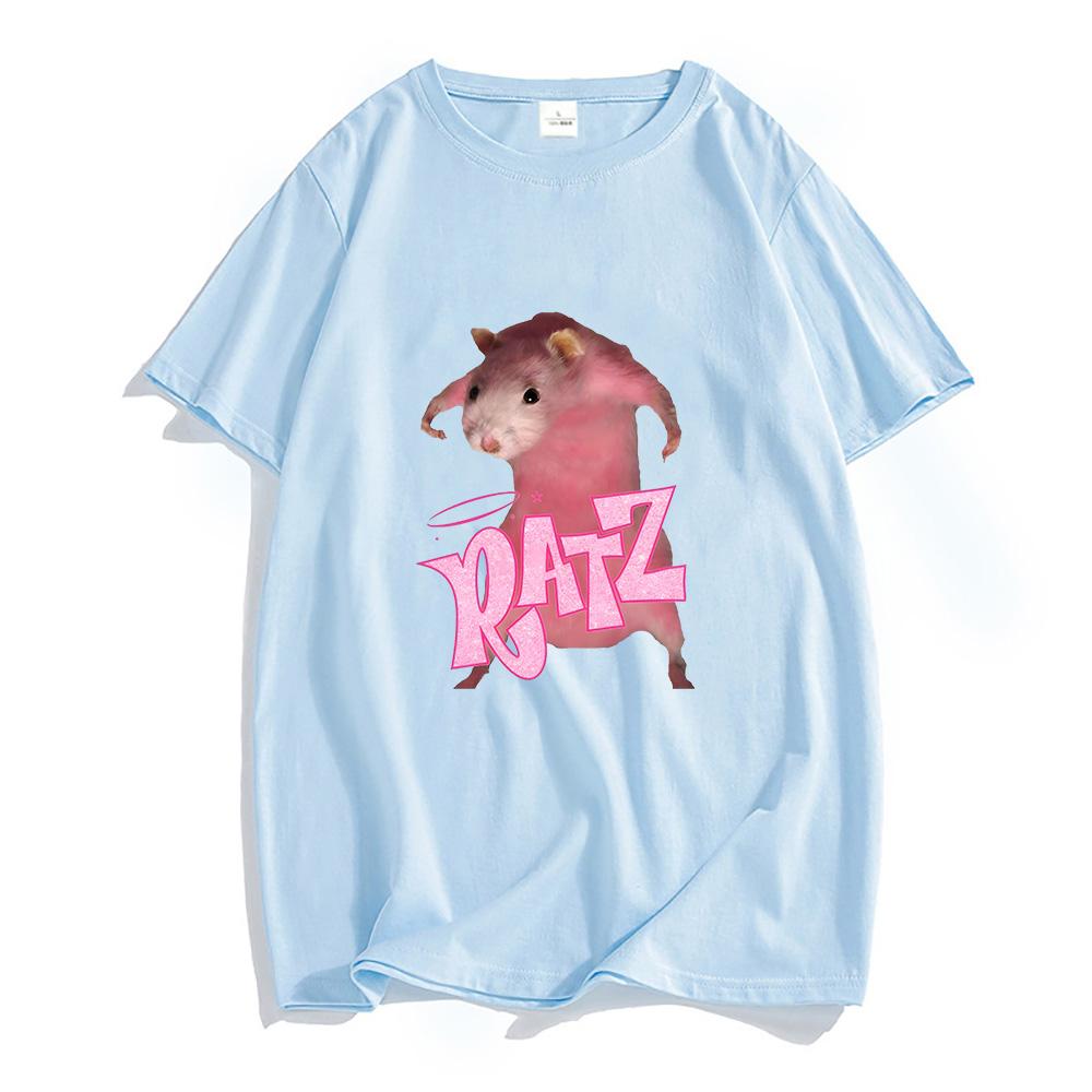 Ratz Pink Mouse Cartoon T-shirt 100% Cotton Short Sleeve Mens Tee-shirt Casual Kawaii Summer O-neck Tshirt Cute Male Soft Shirts