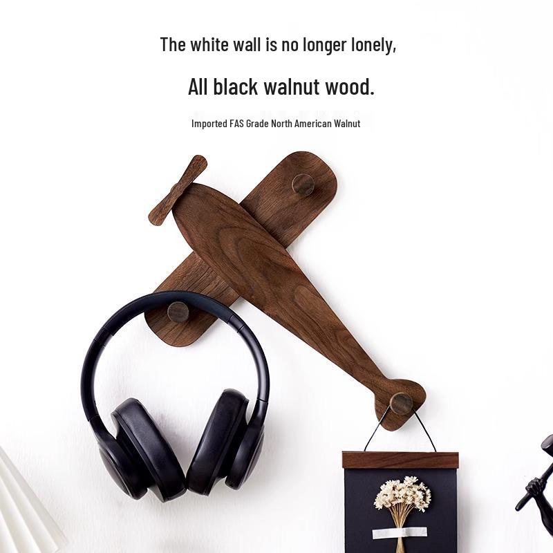 No-Drill Wall-Mounted Solid Wood Hook for Children's Room - Perfect for Coats, Hats & More