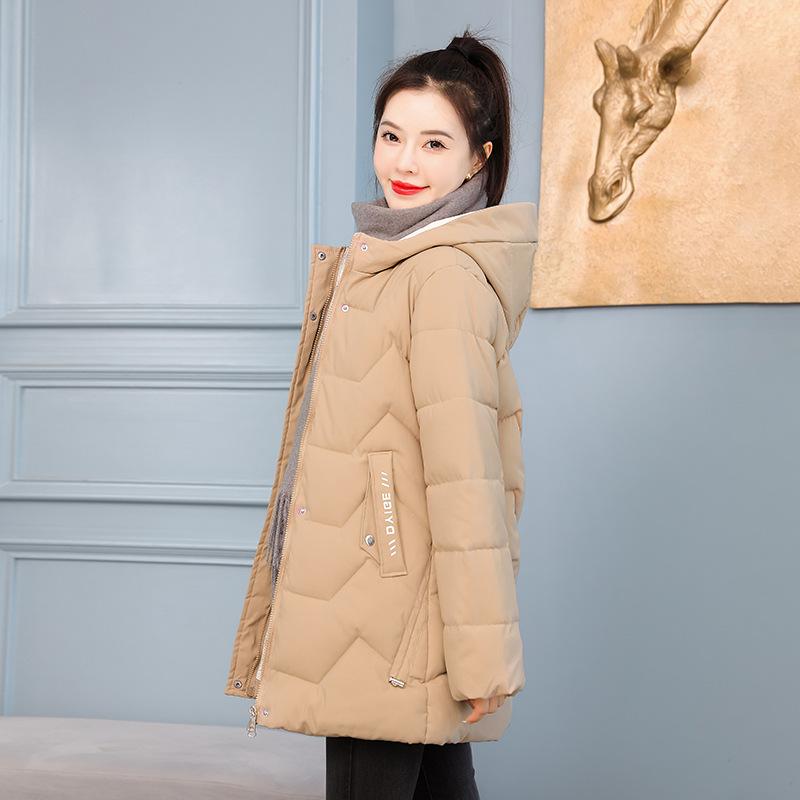 Women Autumn Winter Clothing Down Cotton Jacket Korean Mid-length Loose Thick Coat