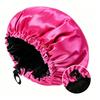 Satin nightcap double button adjustment satin nightcap, women's beauty hair care cap, shower cap