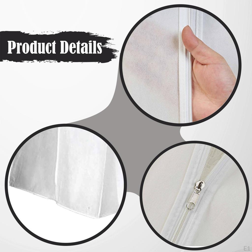 Dust Cover for Wedding Dress, Storage Bag Evening Gown, Breathable Non-woven , Sturdy Zipper,