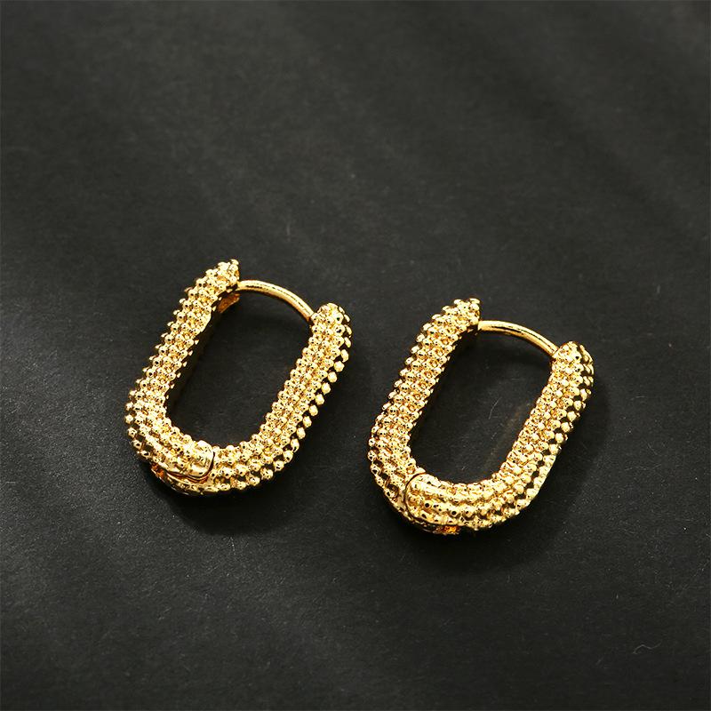 

Geometric Metal Ear Buckle Light Luxury Earrings One Size золотой