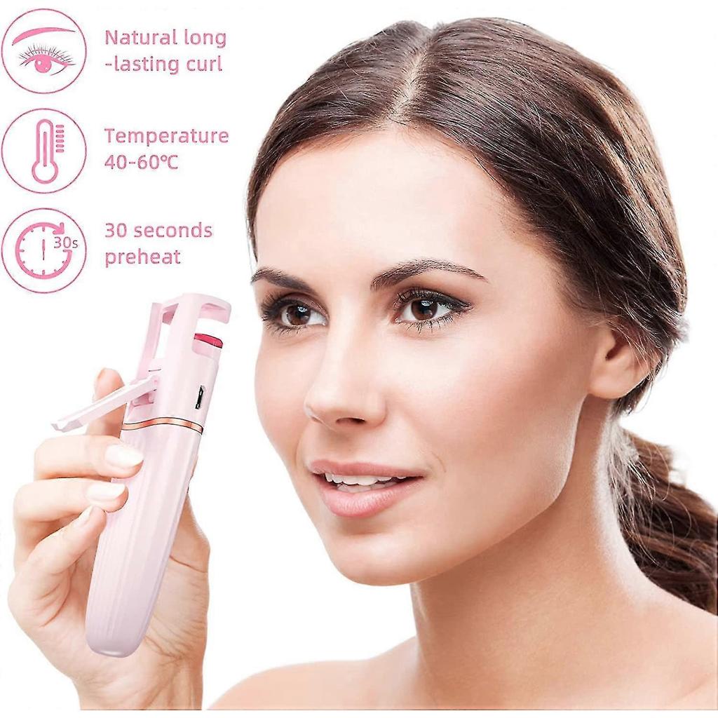 USB Rechargeable Electric Heated Eyelash Curler With Silicone Pad Eyelash Tool - DD01