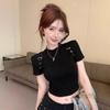 American Small Half Turtleneck Short-sleeved T-shirt Women's Summer Pure Desire Sweet and Cool Hot Girls Short High-end Unique Tight Top