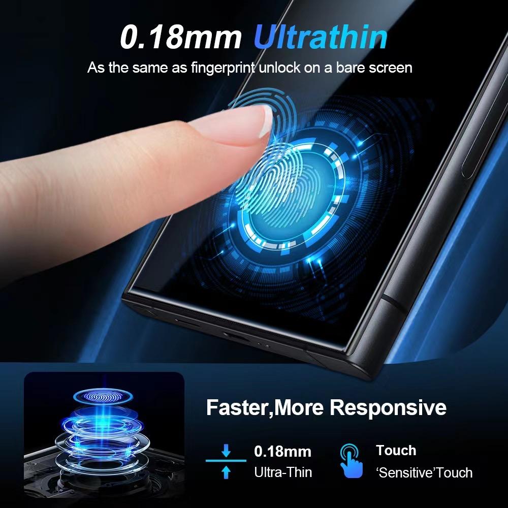 0.18mm Ultra-Thin Fingerprints Unlocking Matte Full Cover Tempered Glass Screen Protector For Samsung Galaxy S25 S24 S23 S22 S21 Ultra Plus