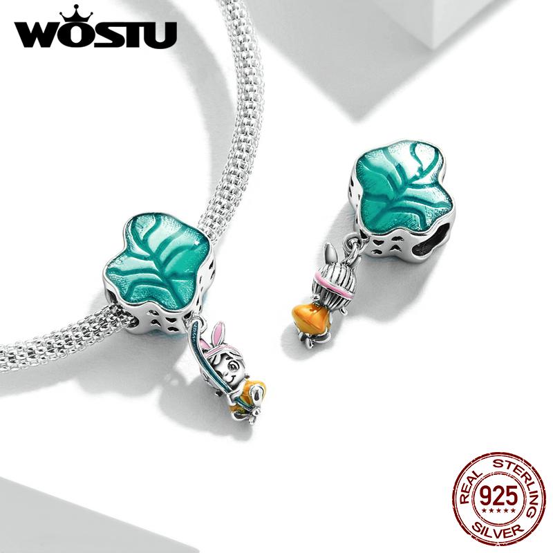 

WOSTU стерлингового серебра 925 пробы Чили Gunnera Tinctoria, подвеска из бисера, подходит для оригинального браслета 3 мм, женские ювелирные изделия 925 silver