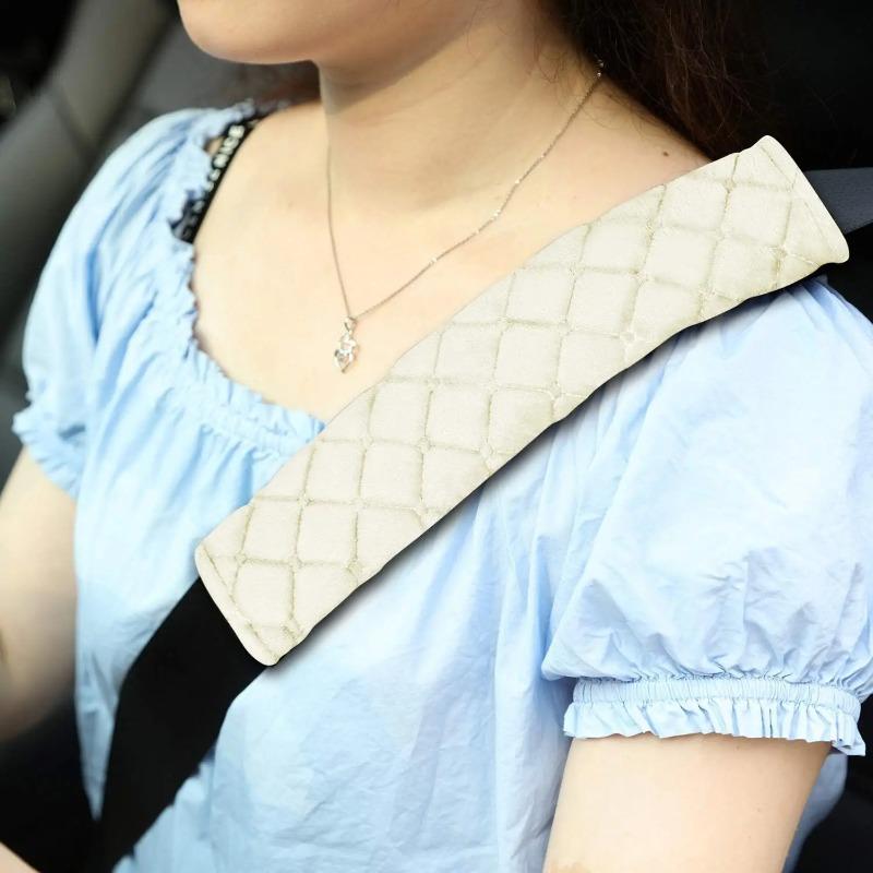 2pcs/1 Pair  Universal Car Seat Belt Cover Adjustable Plush Car Safety Belt Cover Shoulder Pad for Kids Child Adults Car Interior Accessories