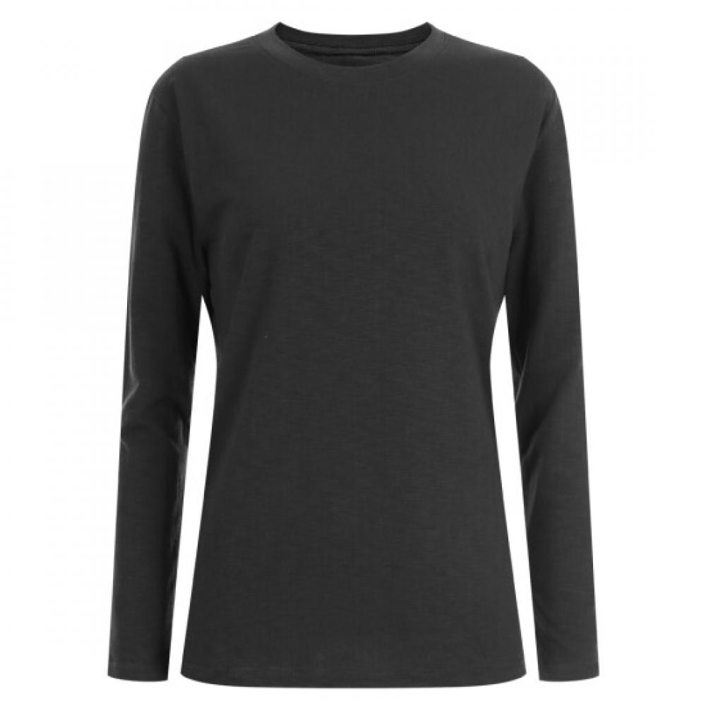Shop Women CoTTon Span Daily Plain Long Sleeve T shirT Black Dai Wsh 20325