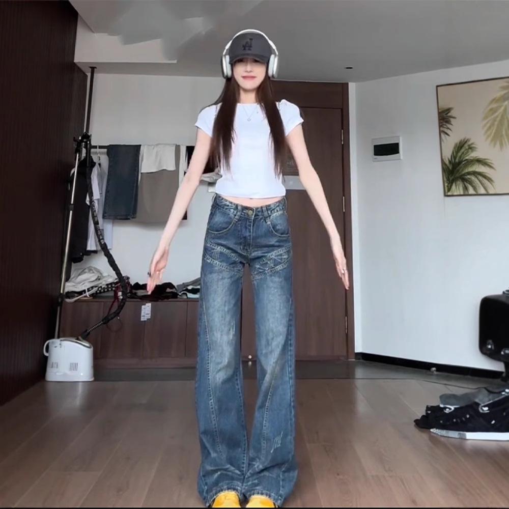

Women s Low Waist Wide Leg Flare Jeans - 2024 Spring/Autumn Collection S