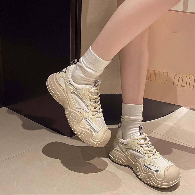 Casual Women Shoes Running Sneakers Women Breathable Mesh Mixed Colors Flat Casual New Fashion Simple All-match Ladies Shoes