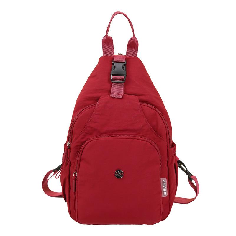 Lightweight Pleated Backpack for Men and Women, Couple's Small Backpack for Commuting, Trendy Small Shoulder Bag, Multifunctional Chest Bag
