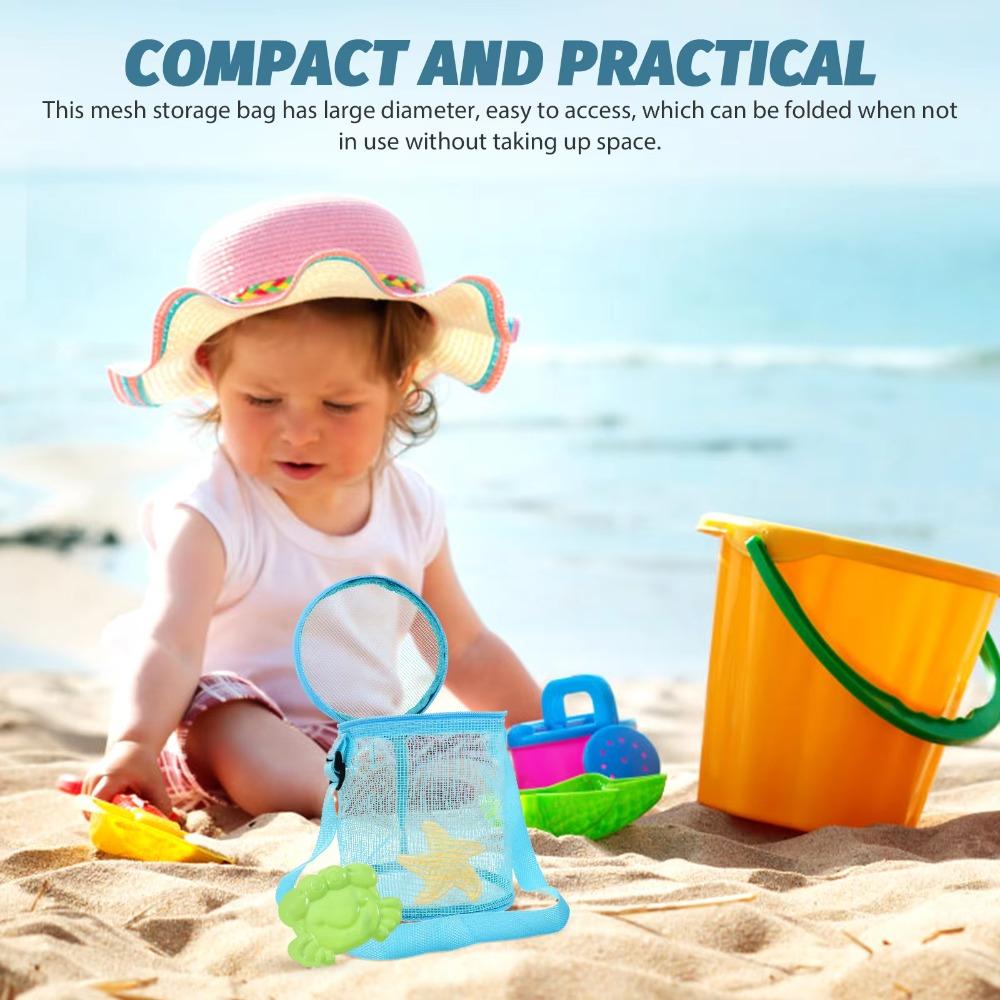 Colorful Net Yarn Shell Storage Bag Round Beach Storage Bag Creative Children's Storage Bag  Teens