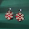 Christmas Plush Snowflake Earrings Light Luxury Sweet Winter Fur Ball Face Small Earrings for Women