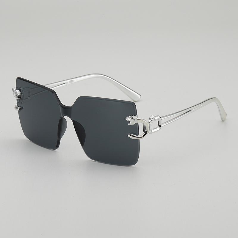 JYL TS Rimless Sunglasses With Leopard Head UV Protection Dopamine Style 114 A-733 радикальный красный