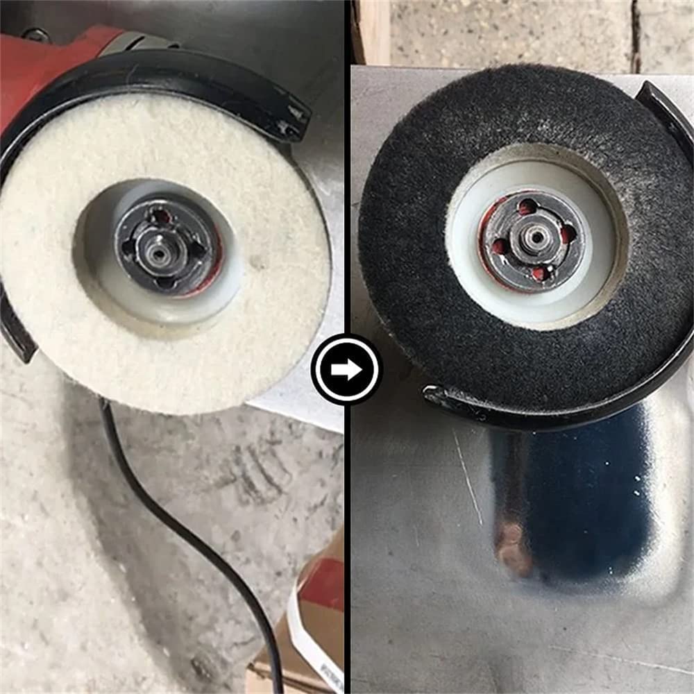 2023 New Wool Polishing Wheel Disc - Wool Felt Polishing Wheel Disc Kit for 4" Angle Grinder 100 Angle Grinder, Durable Felt Polishing Pads for