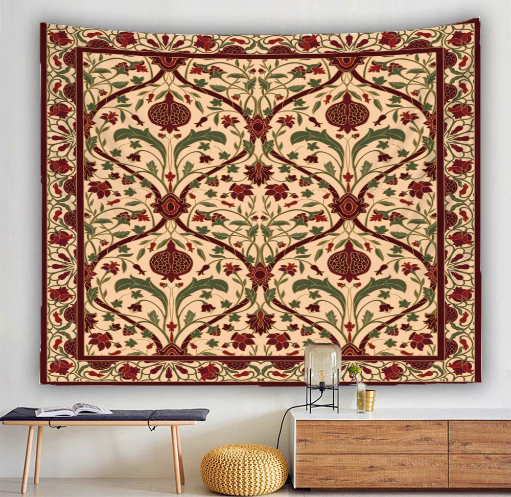 Perská tapiserie nástěnná plážová deka matrace psychedelická bohémská podložka na jógu mandala tapiserie