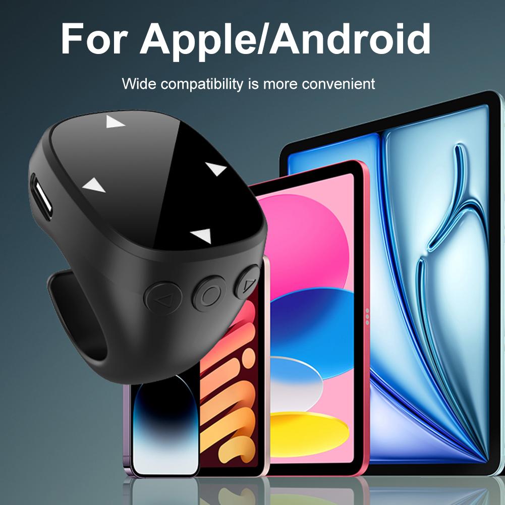 Touch Screen Wireless Bluetooth Remote Control Scrolling Ring Mobile Phone Page Turner Selfie Video Controller For Tiktok iPhone
