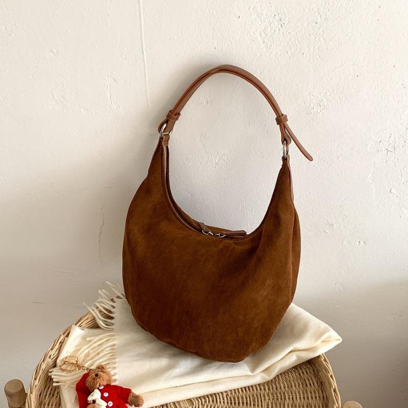 Autumn and winter suede bag retro fashion portable dumpling bag new shoulder bag casual versatile leopard print underarm bag women