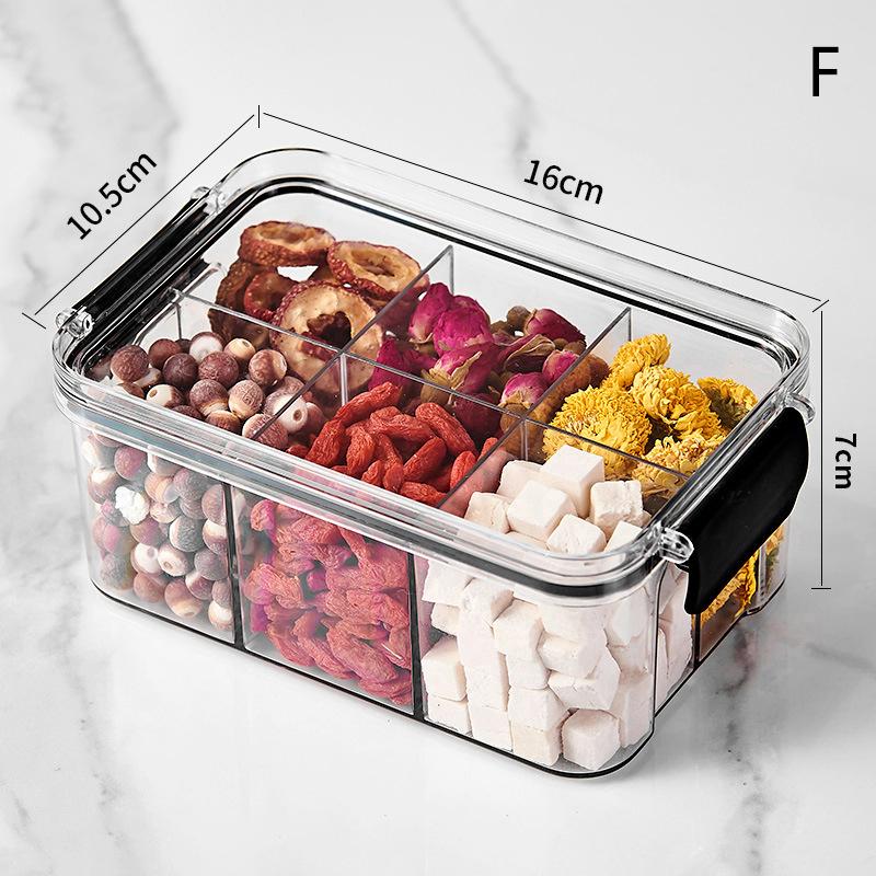 Divided Plastic Food Storage Containers Clear Organizers With Airtight Lids Seal Jar For Snacks, Dried Fruits Home Items