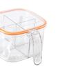 Seasoning Box 4 Compartments with Lid Condiment for Dining Table Home Orange