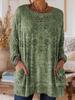Plus Size Floral Long-sleeved Top - Trendy Women's Fashion (2026)