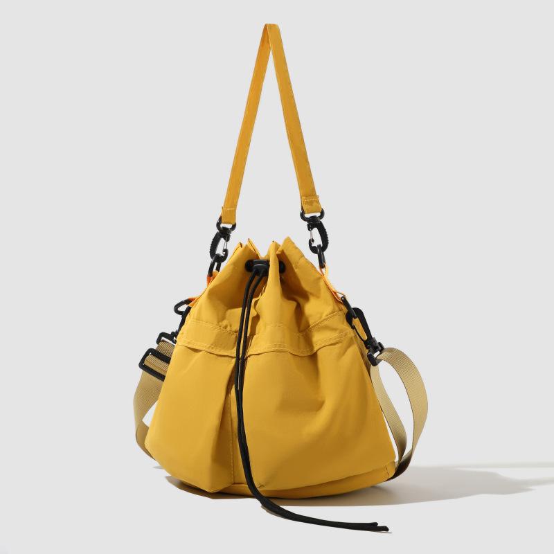 Nylon Small Satchel Multi-Pocket Lightweight Hand Bucket Bag Women's Shoulder Crossbody Bag