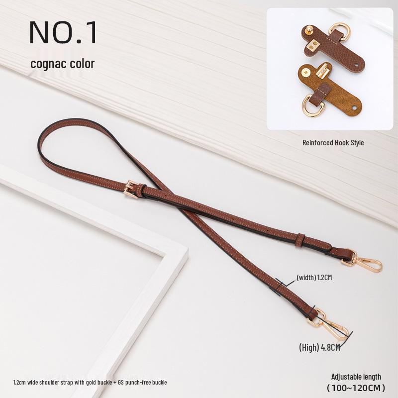 Longxiang Genuine Leather Mini Dumpling Bag with Wide Strap and No-Punch Buckle