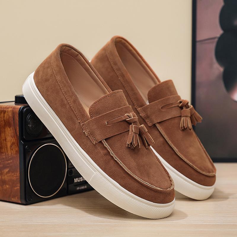 Fashion Men`s Loafers Suede Leather Slip