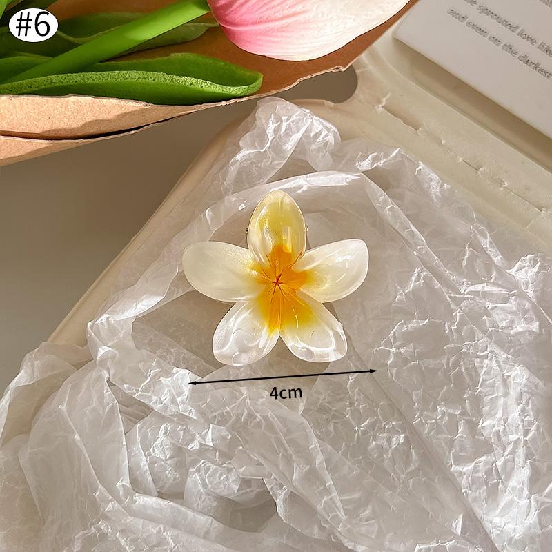 Gradient Transparent Large Flower Hair Clip Sweet Hair Claws for Women Resin Crab Clamp Barrettes Headwear Accessories