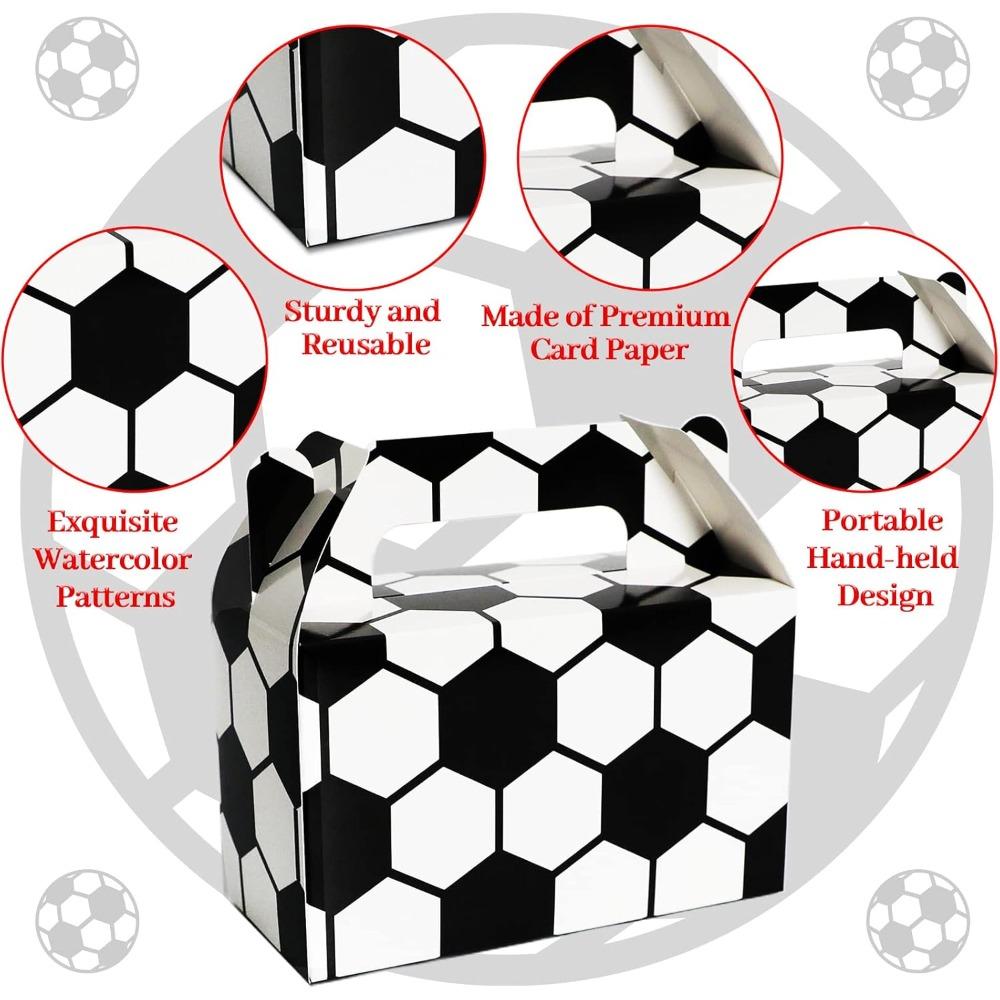 24pcs Soccer Party Favor Box Golden Gift Boxes Treat Boxes for Soccer Birthday Decorations Soccer Team Gift Boxes Sports Themed Treat Boxes