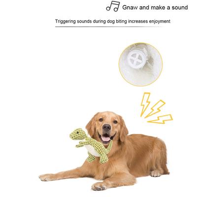 Dino Sounding Interactive Dog Toy Stuffed Dinosaur Dog Toys Dog Chew Toy for Aggressive Chewers