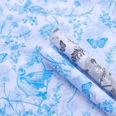 40 Sheets/bag, 19.69X13.78inch Flower Bird Butterfly Printing Packaging Paper Christmas Birthday Gift Paper Bag Book Leather Paper, Tissue Paper