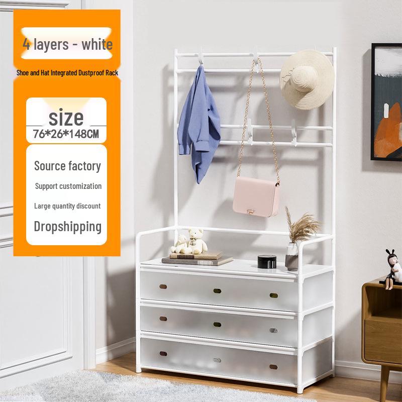 Moderner multifunktionaler Metall-Schuh- und Garderobenständer: Stand-Aufbewahrung, schlicht, minimalistisch für Schuhe und Kleidung