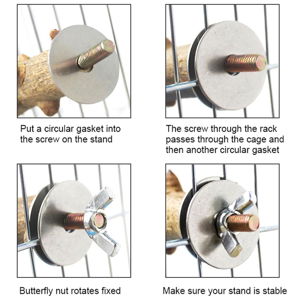 2/5 szt. Naturalne Drewno Papuga Stojak Stojak na Grzędę dla Ptaków Platforma Drewniana Zabawka do Ćwiczeń i Wspinaczki do Szlifowania Pazurów Akcesoria do Klatki dla Ptaków