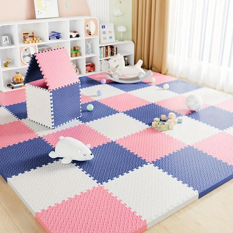 6/12 Pcs Children's Foam Flooring EVA Interlocking Non Slip Patchwork Mats Thick Solid Color Play Mats Soft Non Toxic Floor Mats