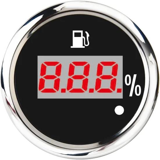 52MM Digital Fuel Level Gauge 0-190ohm / 240~33ohm Fuel Tank Fuel Indicator With Red Backlight For Boat Car Marine 12V 24V