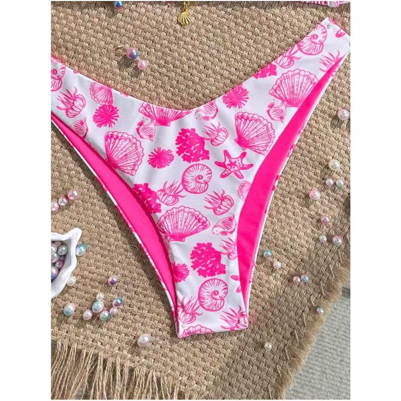Women S Sexy Split Thong Bikini Swimsuit With Tie